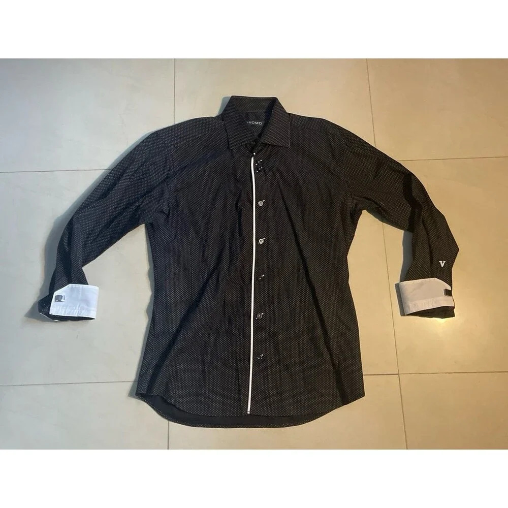 Via Uomo Black Dress Shirt For Men